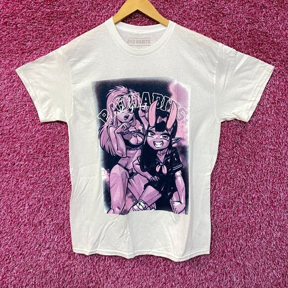Bad Habits Waifu Devil School Girl & Prisoner Anime Tee M - Picture 1 of 4